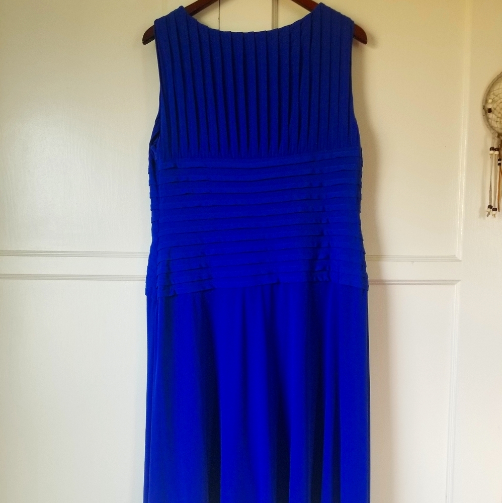 Royal blue Calvin Klein sleeveless dress.